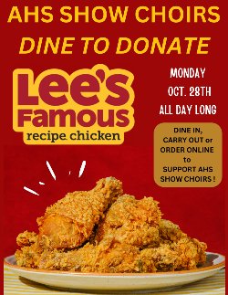 AHS Show Choirs Dine to Donate at Lee\'s Chicken in Anderson